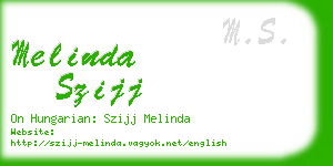 melinda szijj business card